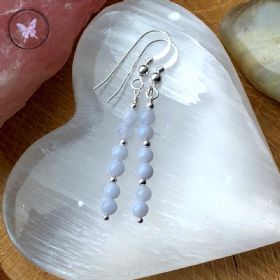 Blue Lace Agate long dangle Earrings